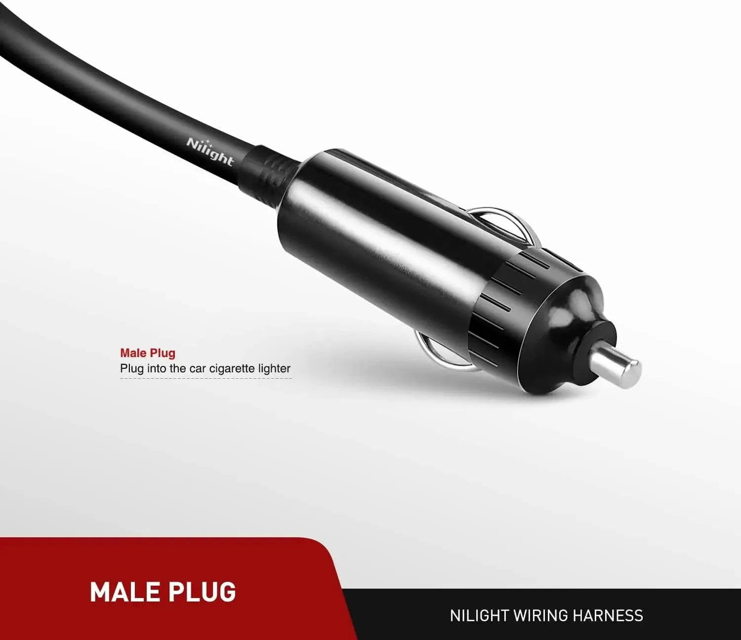 14FT Cigarette Lighter Socket Extension Cord Cable 12V/24V (Black)
