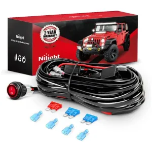 16AWG Wire Harness 15FT Kit 2 Leads W/ 12V 3Pin Switch | 3 Fuses | 4 Spade Connectors