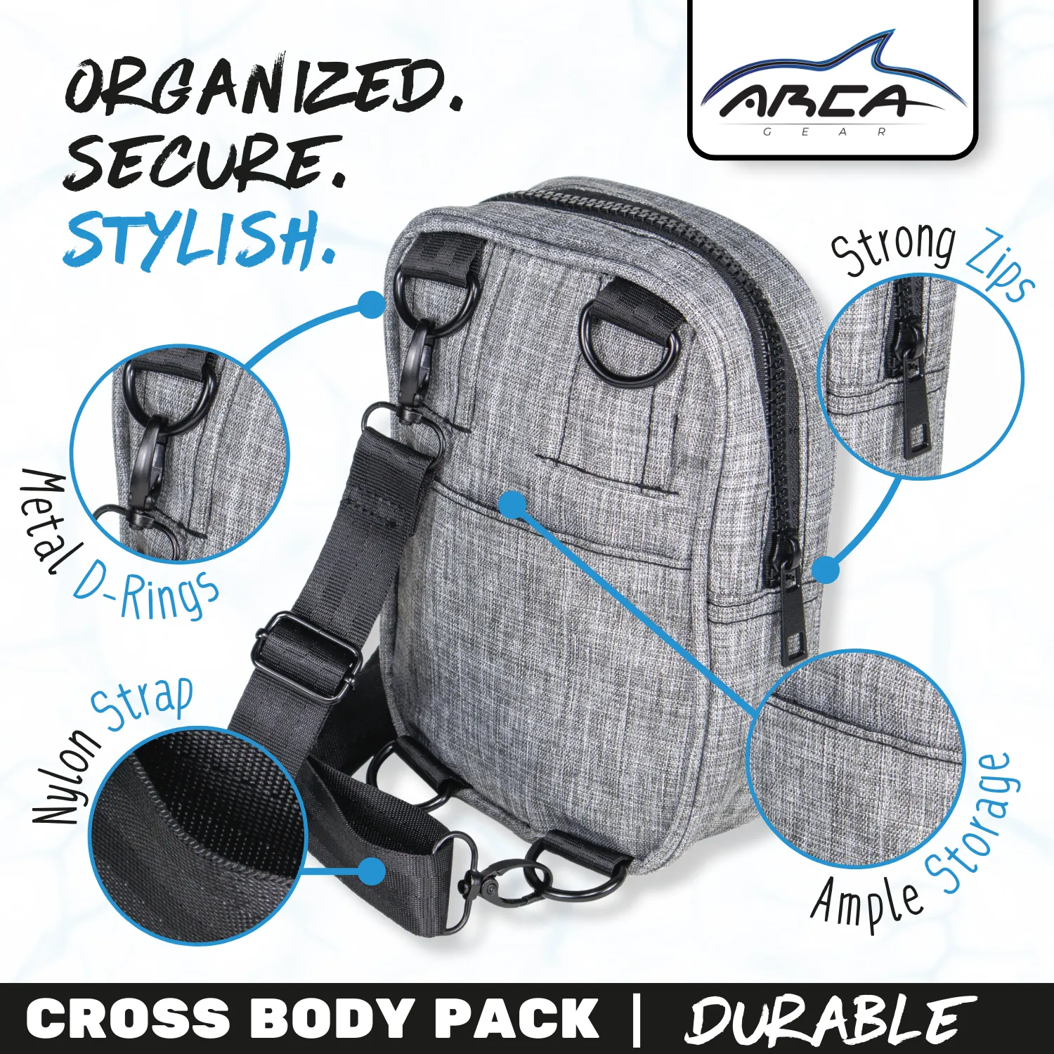 Arca Gear Cross Body Pack   RFID - All Your Essentials, Nothing Else
