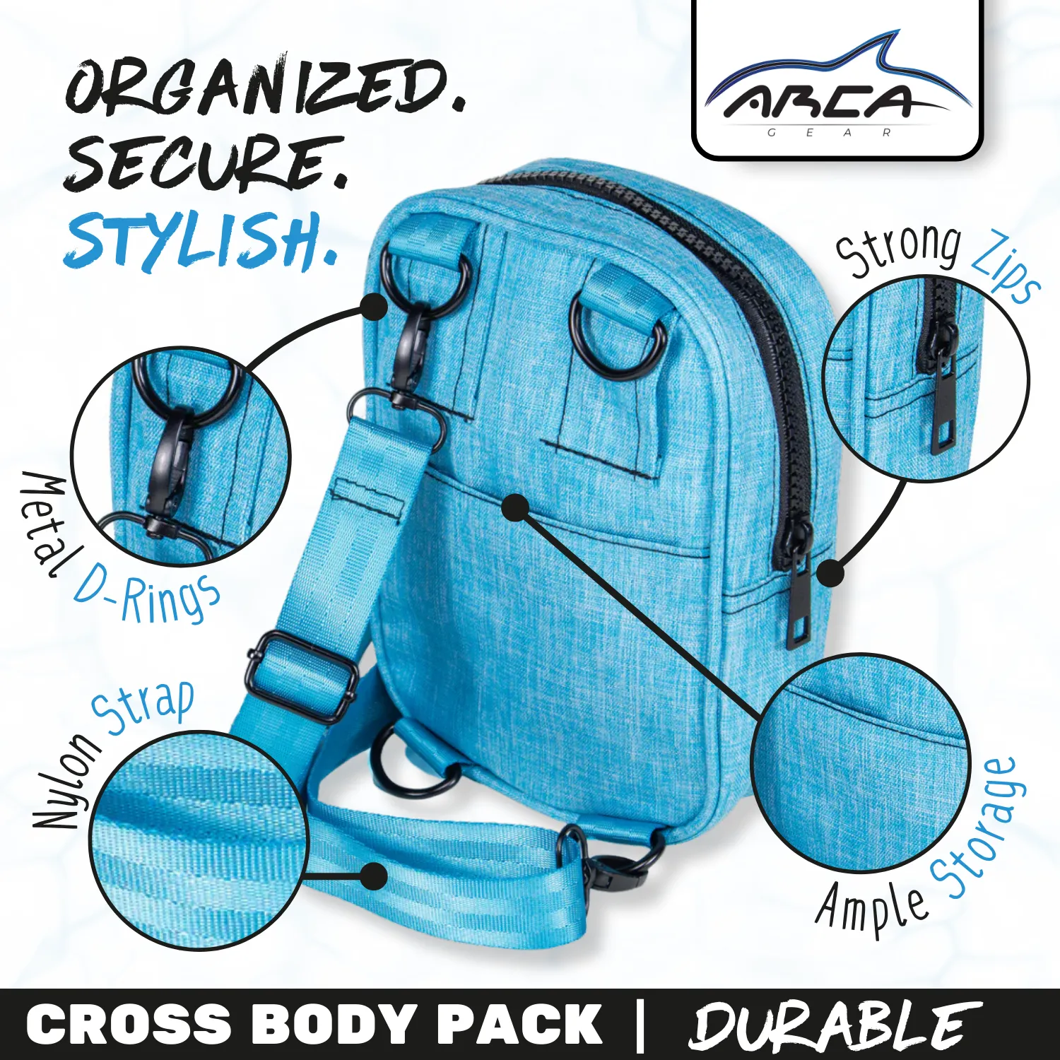 Arca Gear Cross Body Pack   RFID - All Your Essentials, Nothing Else