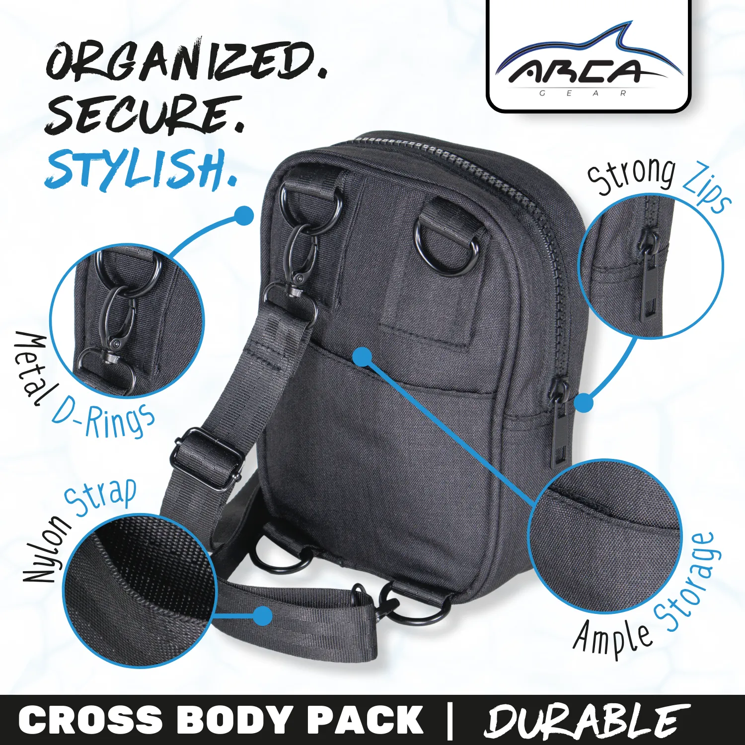 Arca Gear Cross Body Pack   RFID - All Your Essentials, Nothing Else