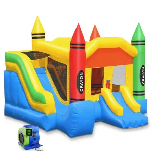 Commercial Crayon Castle Inflatable Bounce House w/ Blower by Cloud 9