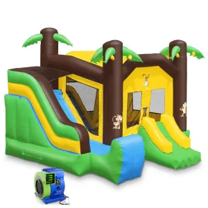 Commercial Jungle Bounce House with Blower and Slide by Inflatable HQ