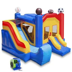 Commercial Sports Inflatable Bounce House w/ Slide & Blower by Cloud 9
