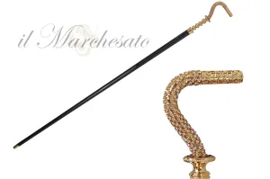 exceptional Walking stick with White crystals