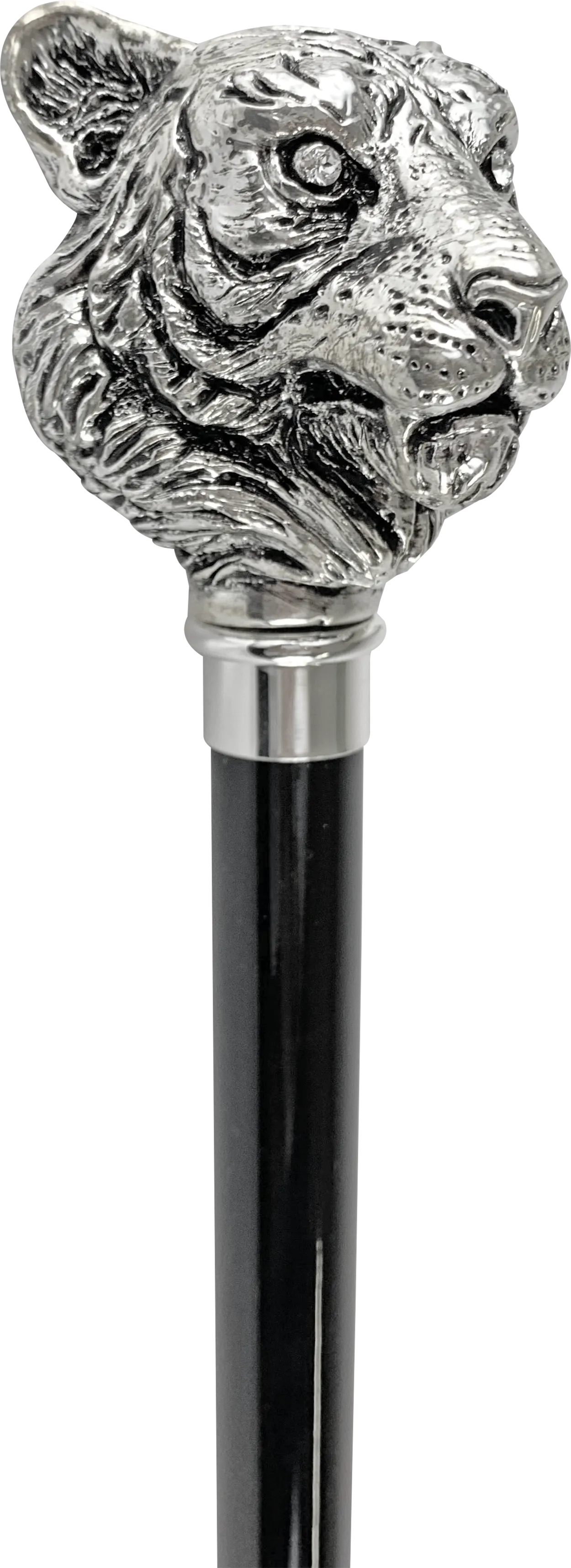 Exclusive Walking stick with Silverplated 925 tiger
