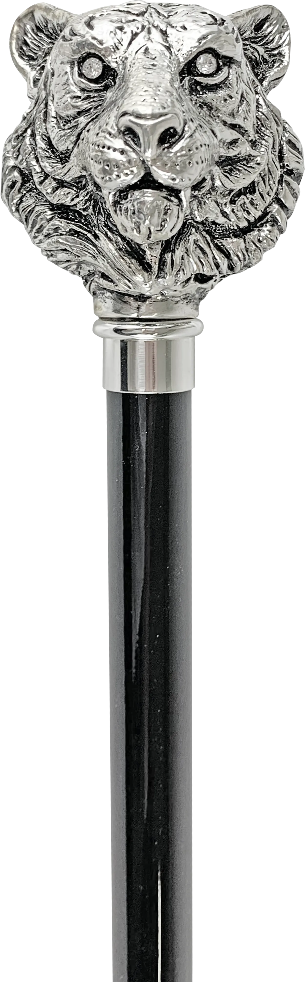 Exclusive Walking stick with Silverplated 925 tiger