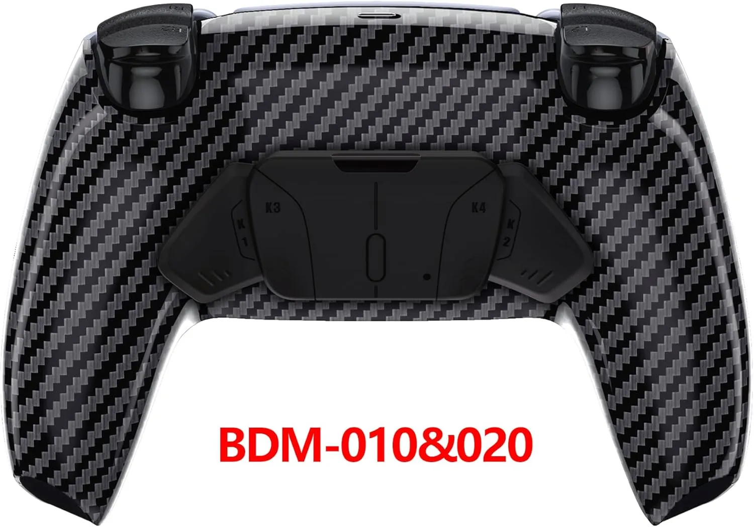eXtremeRate Graphite Carbon Fiber Programable RISE4 Remap Kit for PS5 Controller BDM-010 BDM-020 Models, Upgrade Board & Redesigned Back Shell & 4 Back Buttons for PS5 Controller