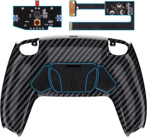 eXtremeRate Graphite Carbon Fiber Programable RISE4 Remap Kit for PS5 Controller BDM-010 BDM-020 Models, Upgrade Board & Redesigned Back Shell & 4 Back Buttons for PS5 Controller
