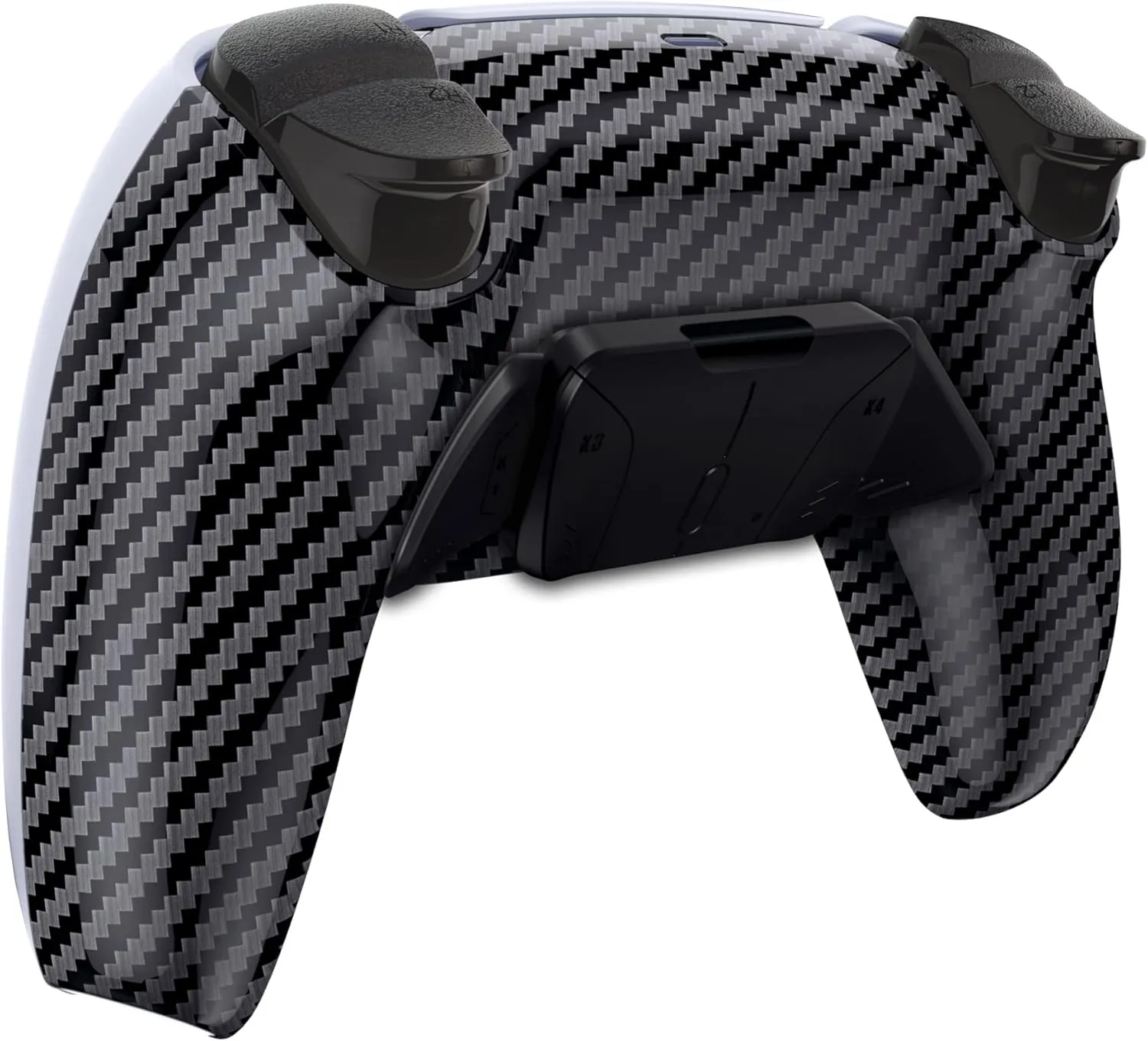 eXtremeRate Graphite Carbon Fiber Programable RISE4 Remap Kit for PS5 Controller BDM-010 BDM-020 Models, Upgrade Board & Redesigned Back Shell & 4 Back Buttons for PS5 Controller