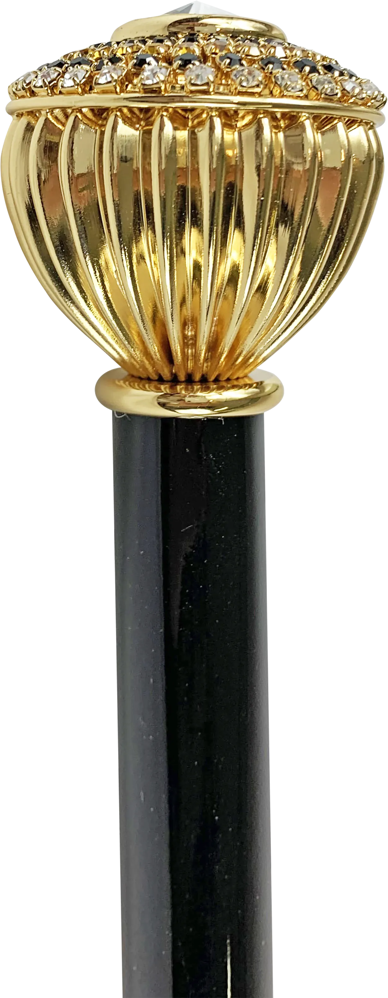 Fine and elegant Walking stick with topaz and black crystals