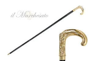 Hand-engraved metal Walking stick - 24K goldplated