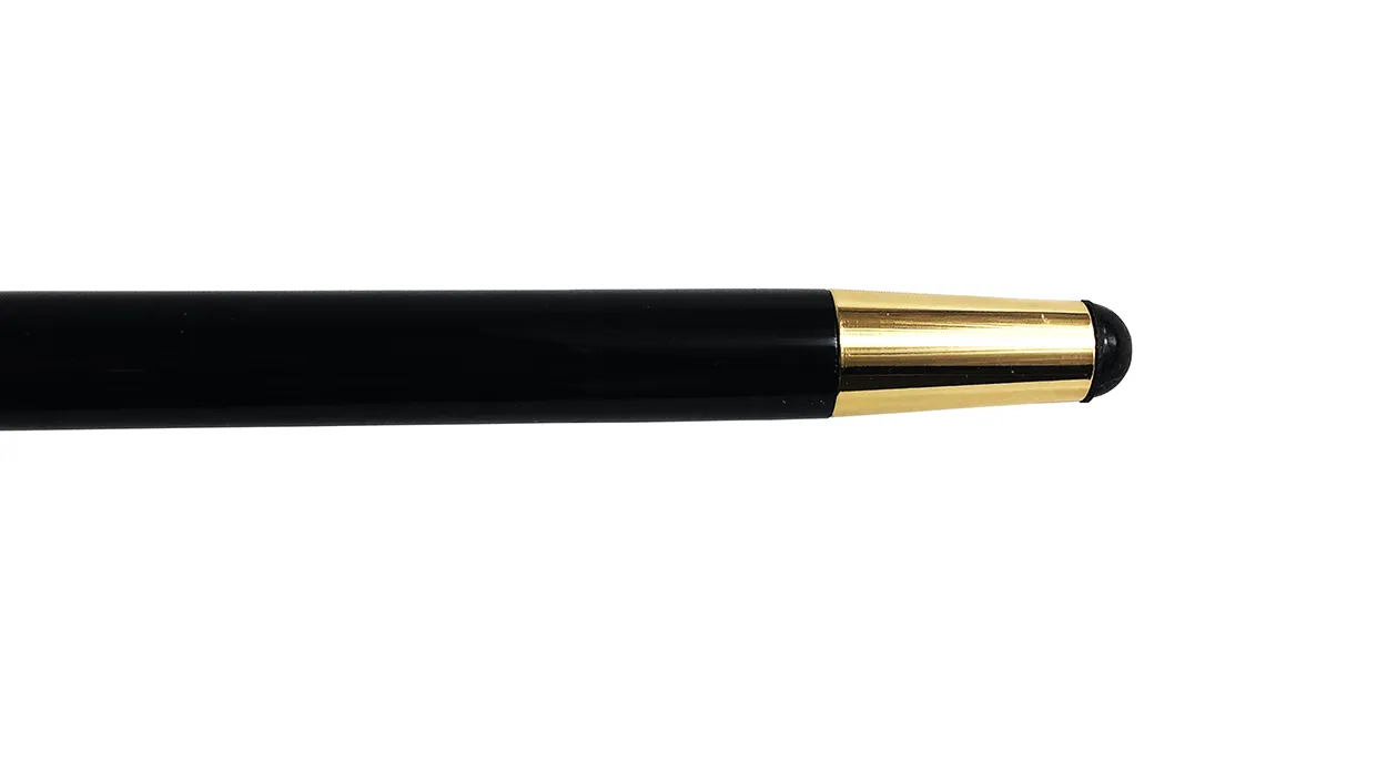 Hand-Painted Golden Plated Metal Walking Cane with Leaf Design