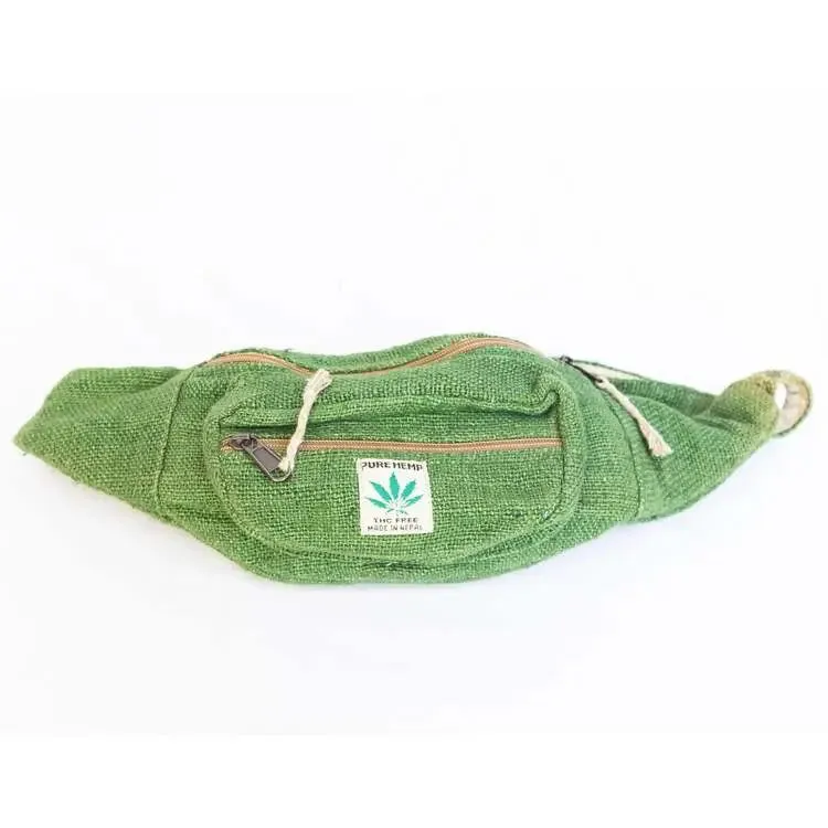 Handcrafted Green Hemp Fanny Pack – Stylish, Durable & Eco-Friendly