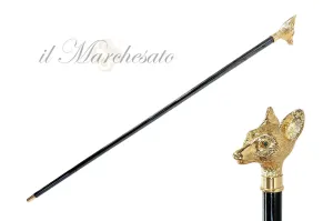 Handmade Fox Walking stick - 24K gold-plated