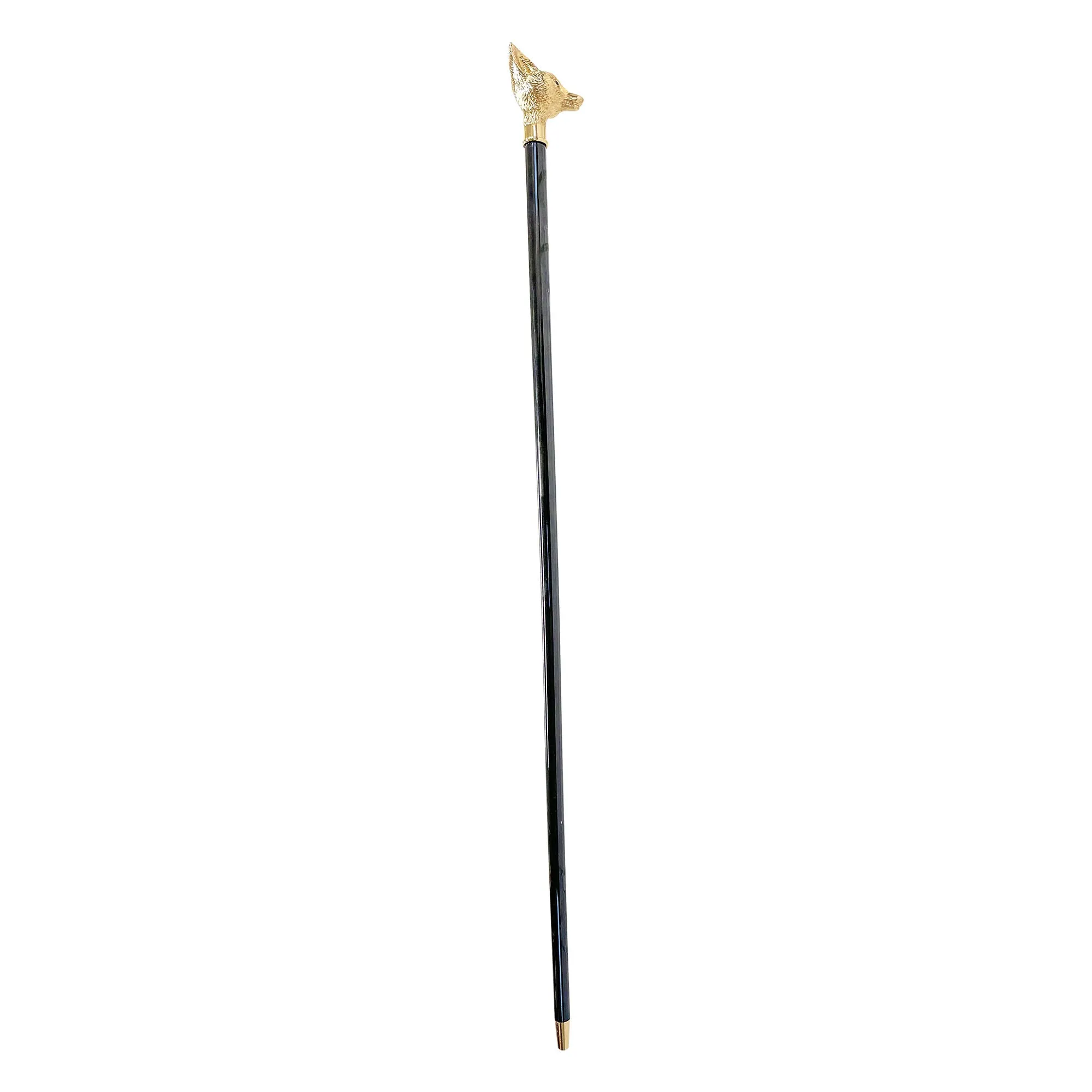Handmade Fox Walking stick - 24K gold-plated