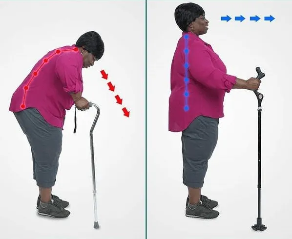 Height-Adjustable Multifunction Posture Cane
