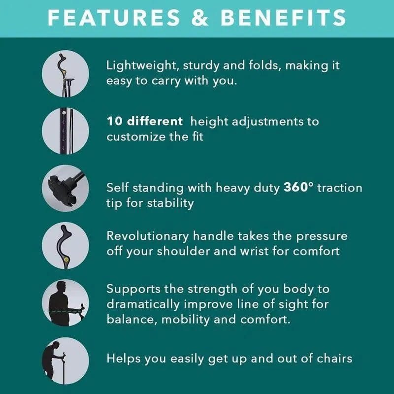 Height-Adjustable Multifunction Posture Cane