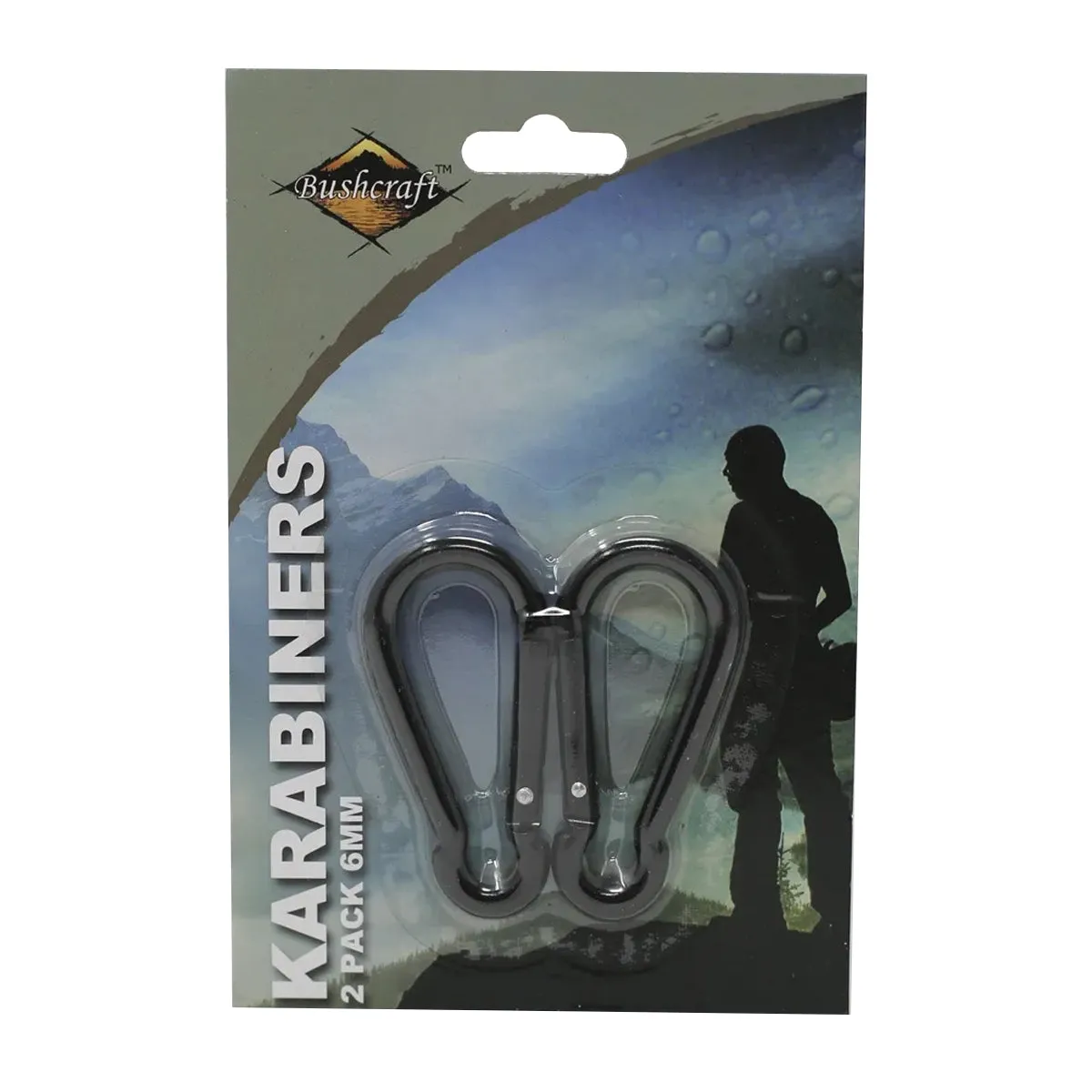 Karabiner 6mm Twinpack - Black