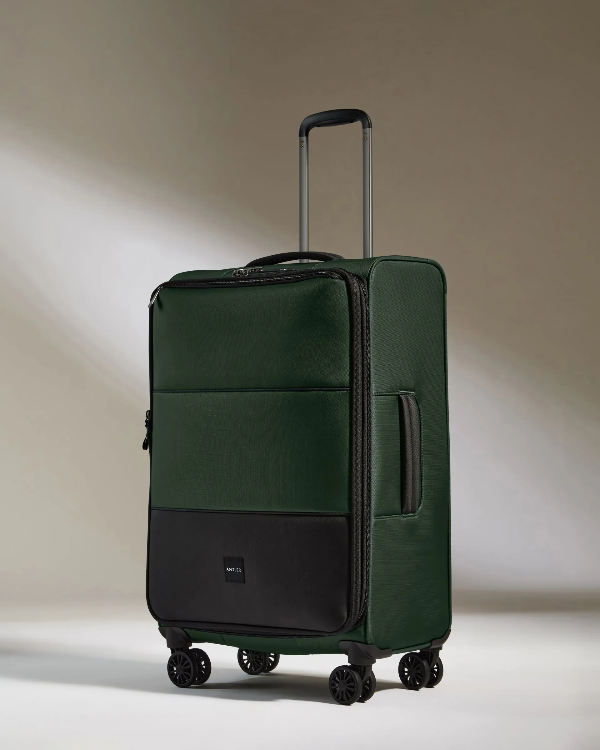 Lightest Expandable Carry-on Luggage Set in Antler Green - Soft Stripe
