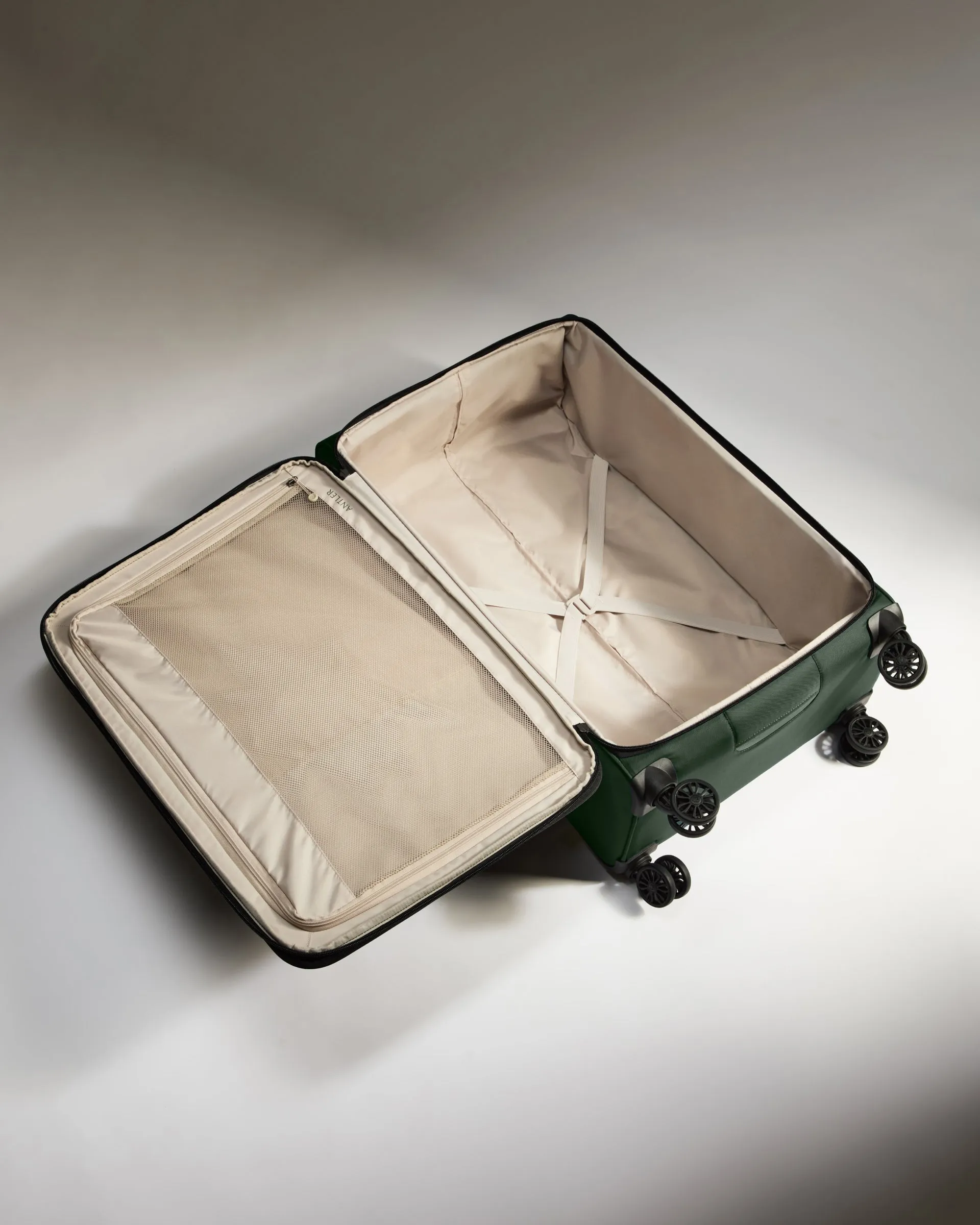 Lightest Expandable Carry-on Luggage Set in Antler Green - Soft Stripe