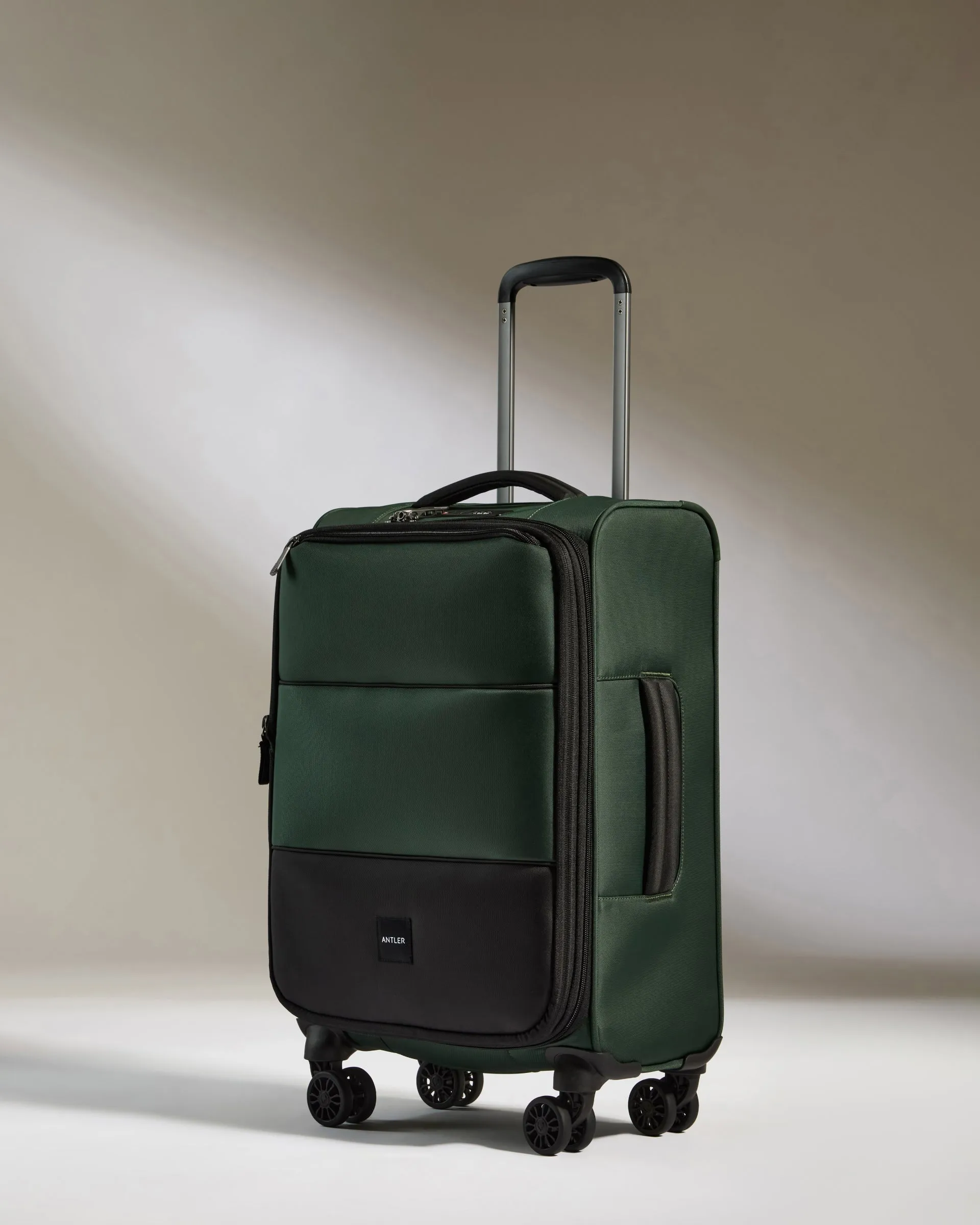 Lightest Expandable Carry-on Luggage Set in Antler Green - Soft Stripe