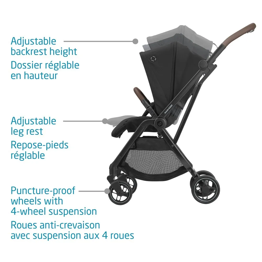Maxi Cosi Leona Ultra Compact Stroller - Essential Black