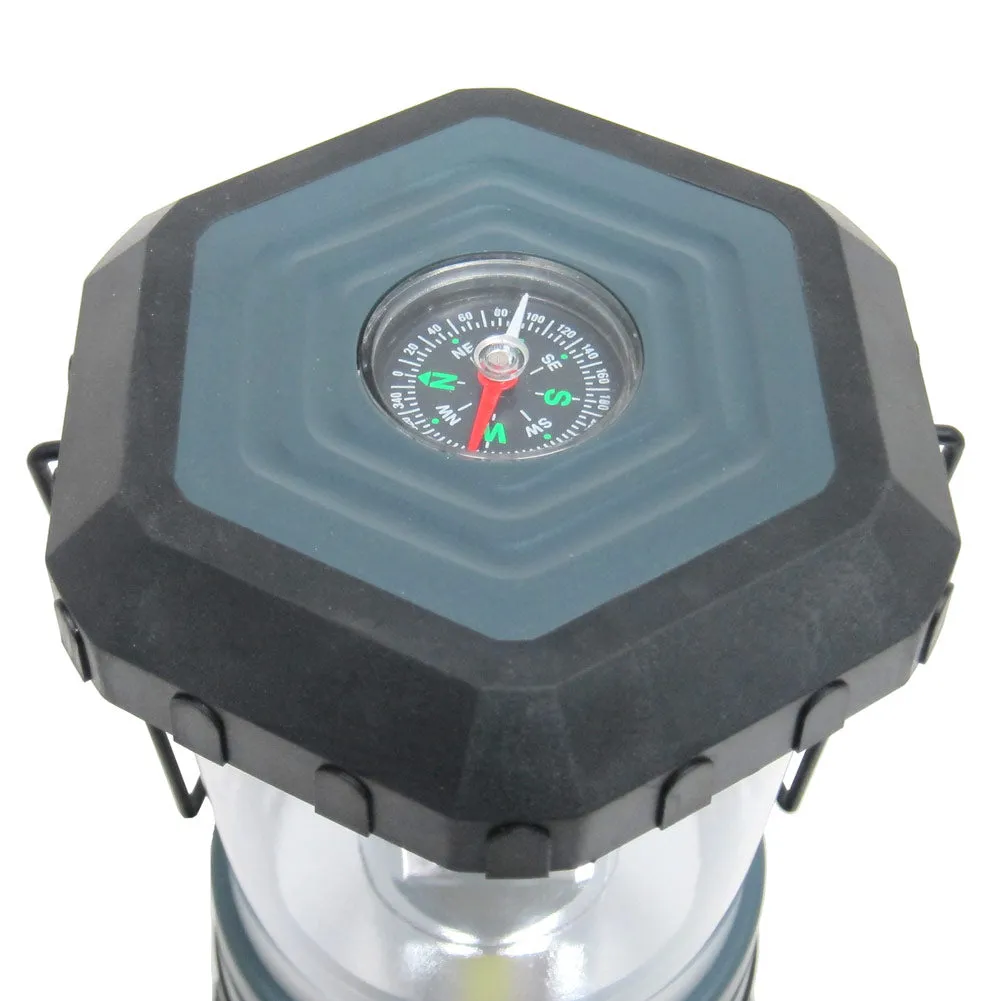 Mighty Power C.o.b. Led Lantern With Compass & Handle, Gray-black, 750 Lumens
