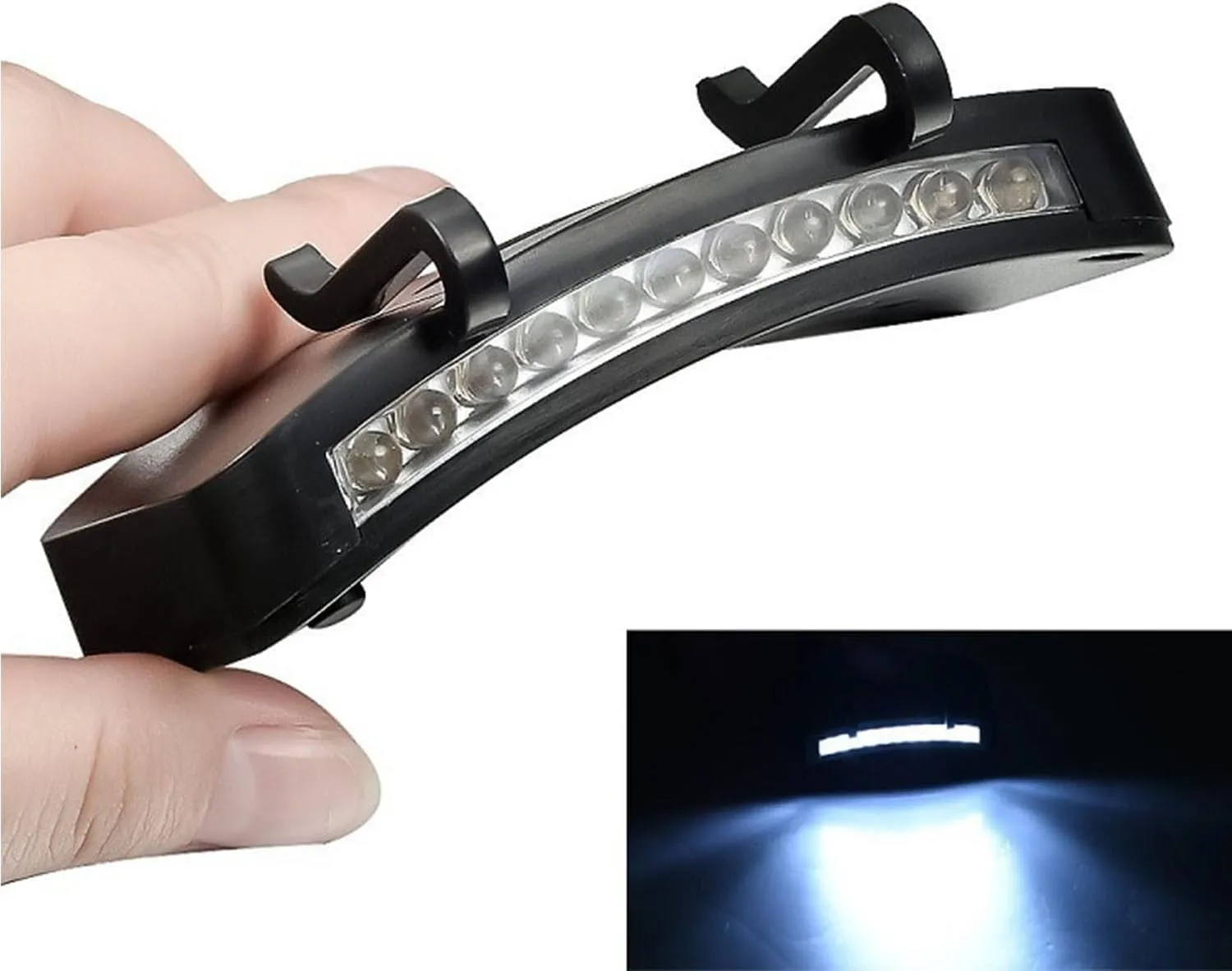 MODOAO Hat Light Clip Headlamp Flashlight Baseball Cap Light- Rechargeable Waterproof Hat Light for Fishing Camping Hand Work (1 Pack)