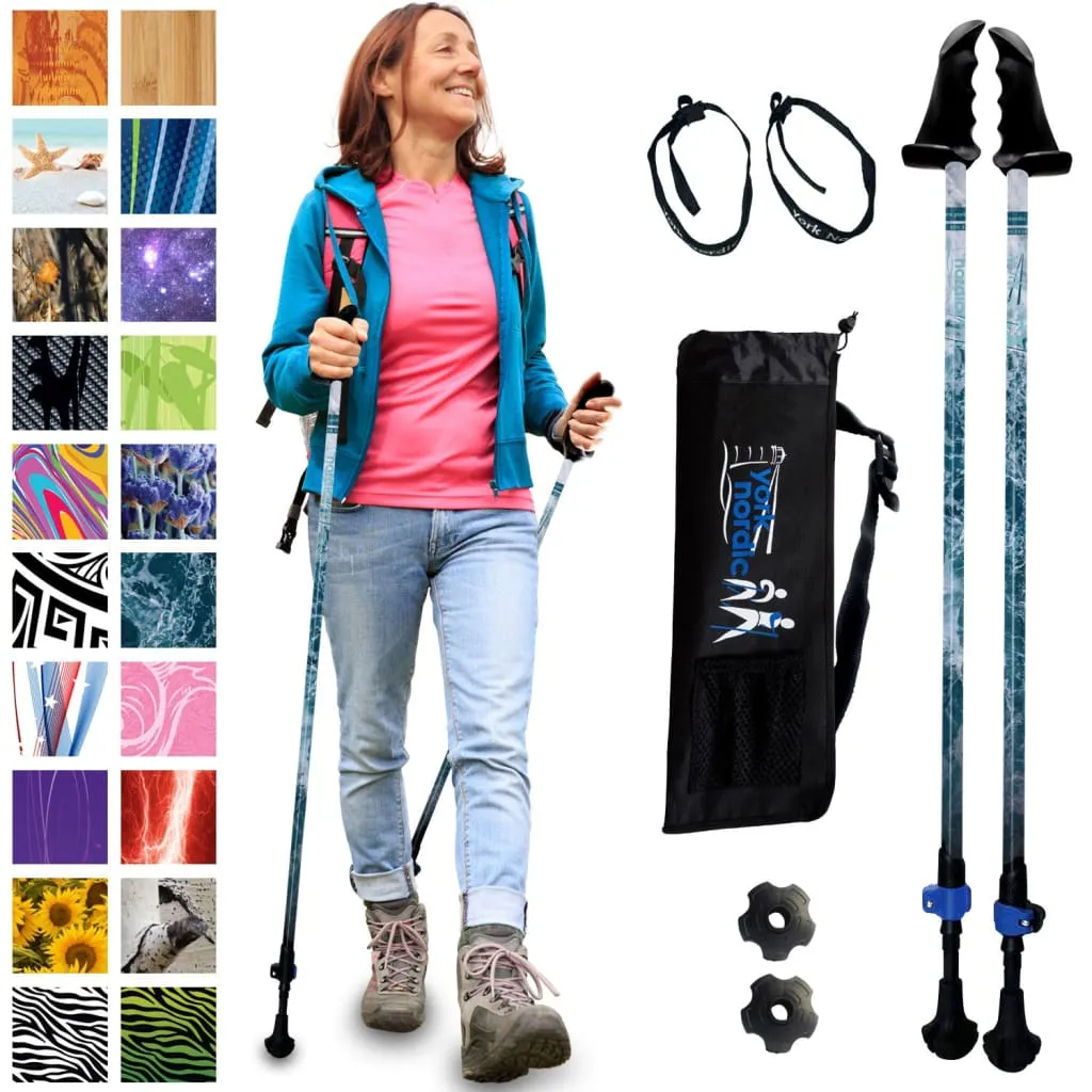 Motivator Walking Poles for Balance and Rehab - Patented Stability Grips - Lightweight, Adjustable, and Collapsible -2 Pieces Adjustable w/flip Locks, Detachable feet and Travel Bag