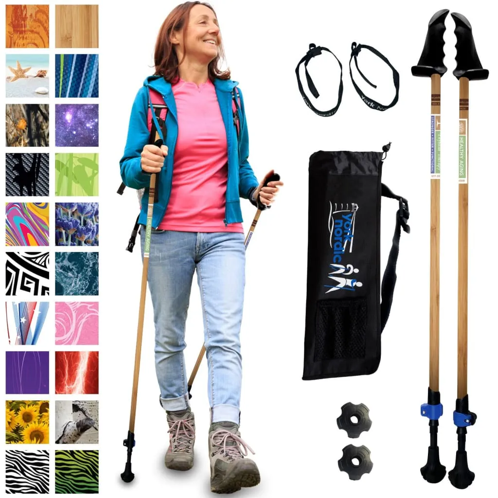Motivator Walking Poles for Balance and Rehab - Patented Stability Grips - Lightweight, Adjustable, and Collapsible -2 Pieces Adjustable w/flip Locks, Detachable feet and Travel Bag