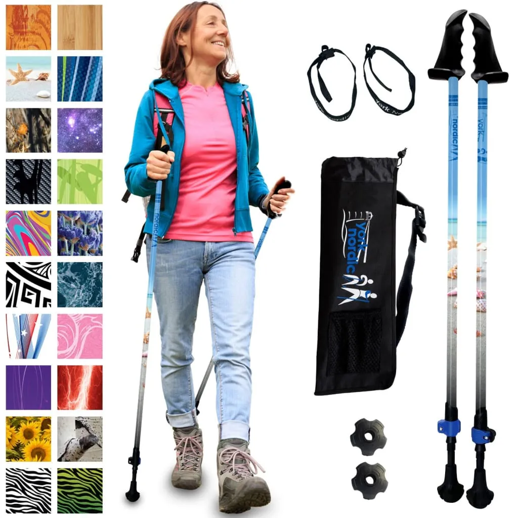 Motivator Walking Poles for Balance and Rehab - Patented Stability Grips - Lightweight, Adjustable, and Collapsible -2 Pieces Adjustable w/flip Locks, Detachable feet and Travel Bag