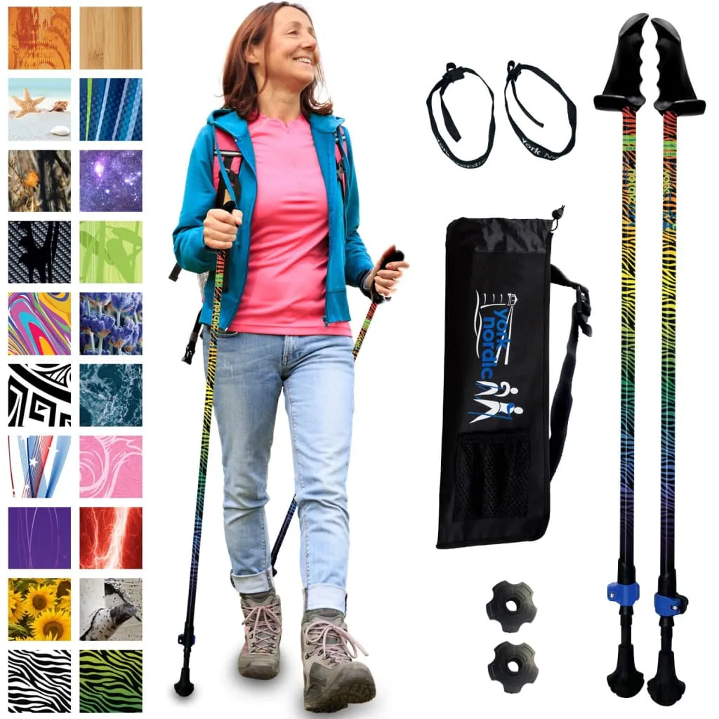Motivator Walking Poles for Balance and Rehab - Patented Stability Grips - Lightweight, Adjustable, and Collapsible -2 Pieces Adjustable w/flip Locks, Detachable feet and Travel Bag