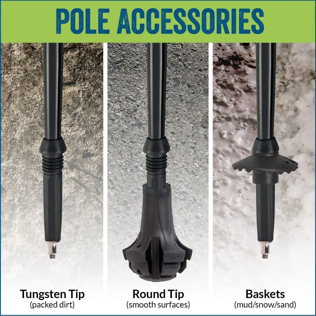 Motivator Walking Poles for Balance and Rehab - Patented Stability Grips - Lightweight, Adjustable, and Collapsible -2 Pieces Adjustable w/flip Locks, Detachable feet and Travel Bag