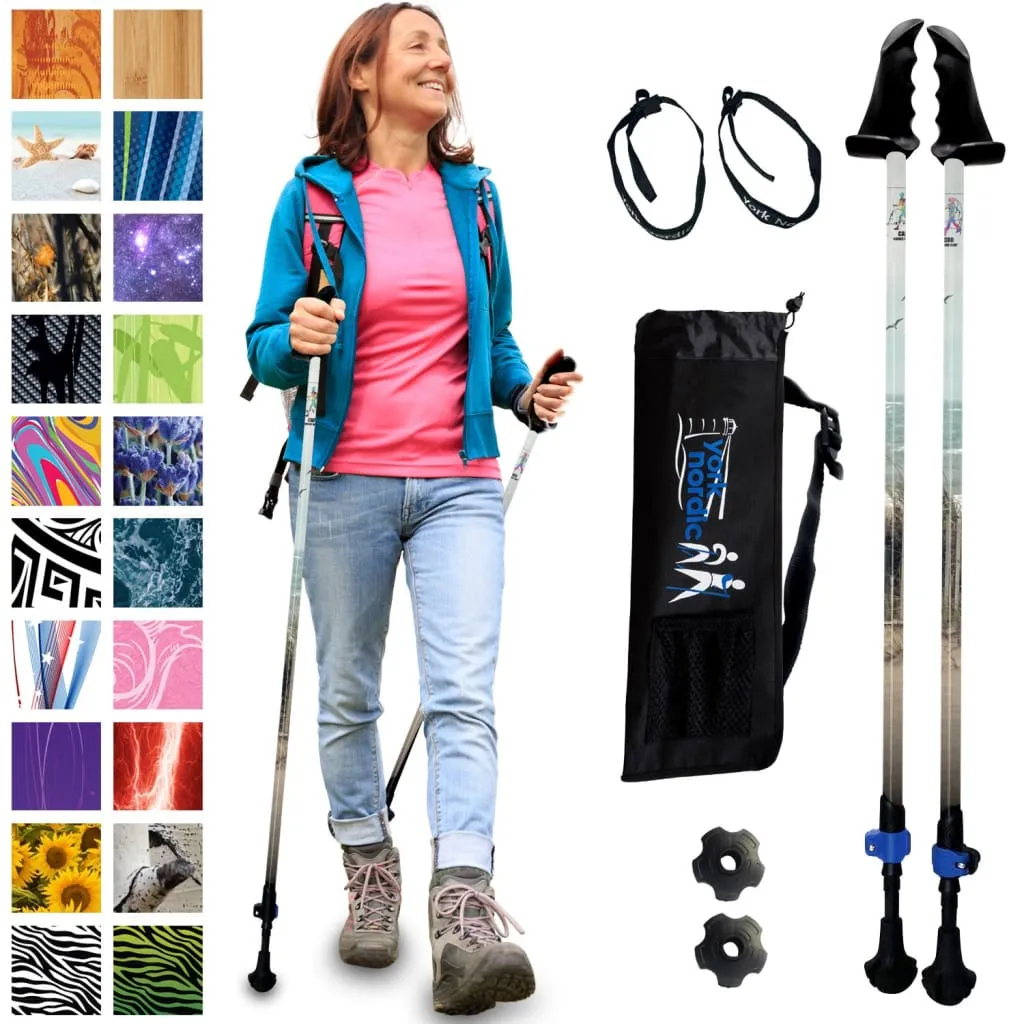 Motivator Walking Poles for Balance and Rehab - Patented Stability Grips - Lightweight, Adjustable, and Collapsible -2 Pieces Adjustable w/flip Locks, Detachable feet and Travel Bag