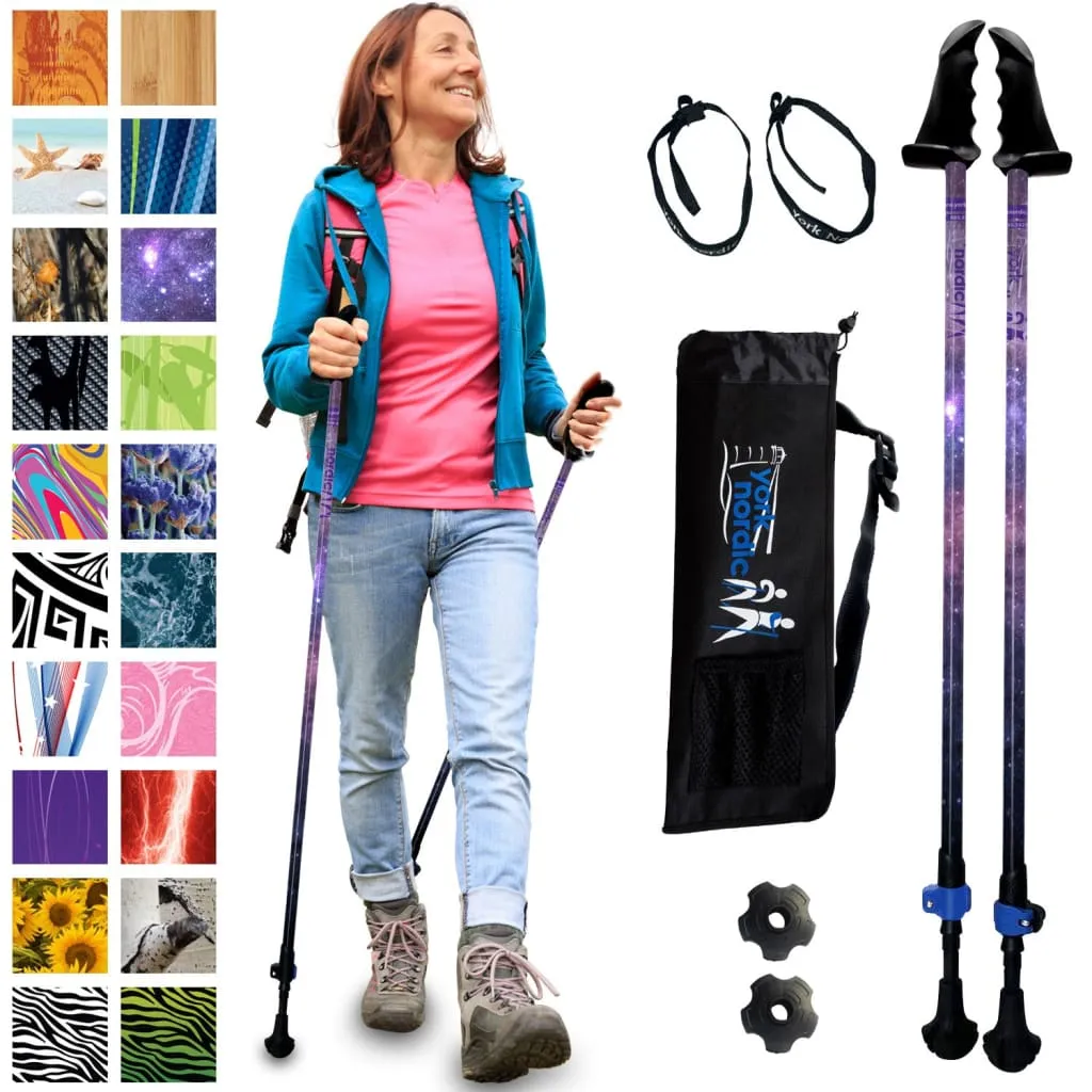 Motivator Walking Poles for Balance and Rehab - Patented Stability Grips - Lightweight, Adjustable, and Collapsible -2 Pieces Adjustable w/flip Locks, Detachable feet and Travel Bag