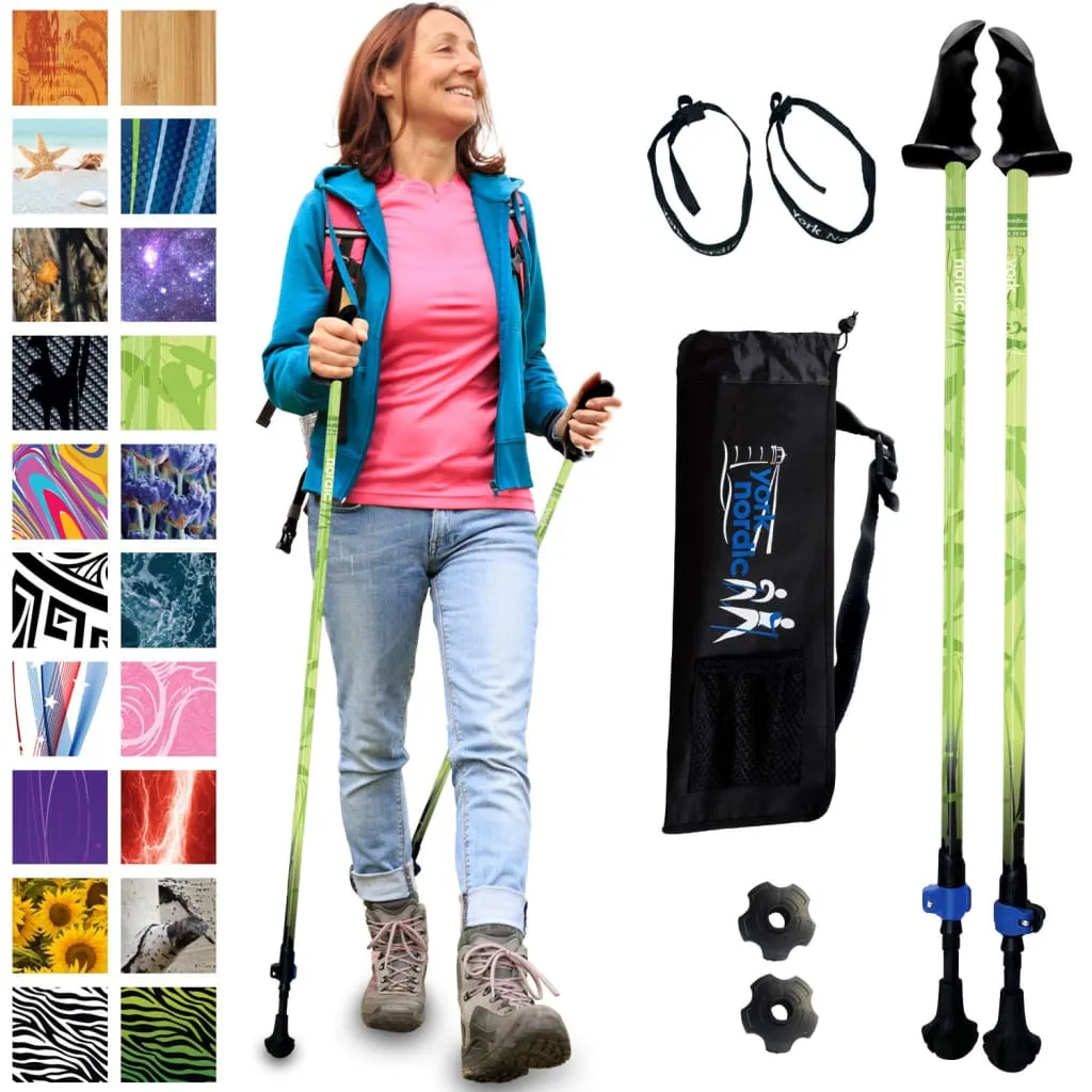 Motivator Walking Poles for Balance and Rehab - Patented Stability Grips - Lightweight, Adjustable, and Collapsible -2 Pieces Adjustable w/flip Locks, Detachable feet and Travel Bag