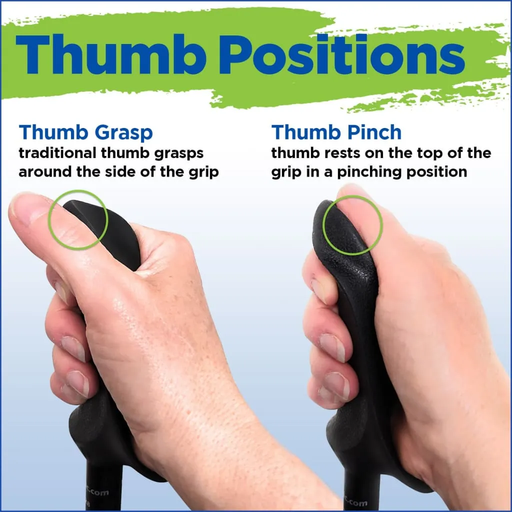 Motivator Walking Poles for Balance and Rehab - Patented Stability Grips - Lightweight, Adjustable, and Collapsible -2 Pieces Adjustable w/flip Locks, Detachable feet and Travel Bag