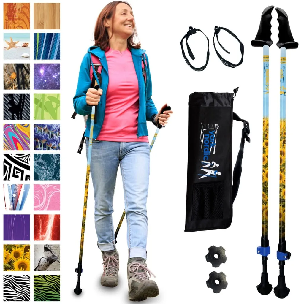 Motivator Walking Poles for Balance and Rehab - Patented Stability Grips - Lightweight, Adjustable, and Collapsible -2 Pieces Adjustable w/flip Locks, Detachable feet and Travel Bag