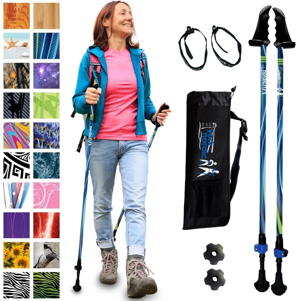 Motivator Walking Poles for Balance and Rehab - Patented Stability Grips - Lightweight, Adjustable, and Collapsible -2 Pieces Adjustable w/flip Locks, Detachable feet and Travel Bag