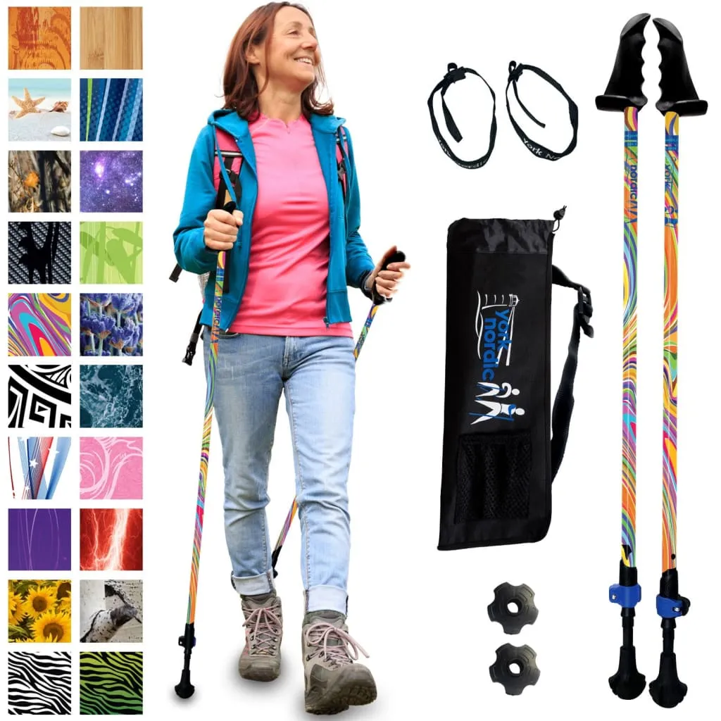 Motivator Walking Poles for Balance and Rehab - Patented Stability Grips - Lightweight, Adjustable, and Collapsible -2 Pieces Adjustable w/flip Locks, Detachable feet and Travel Bag