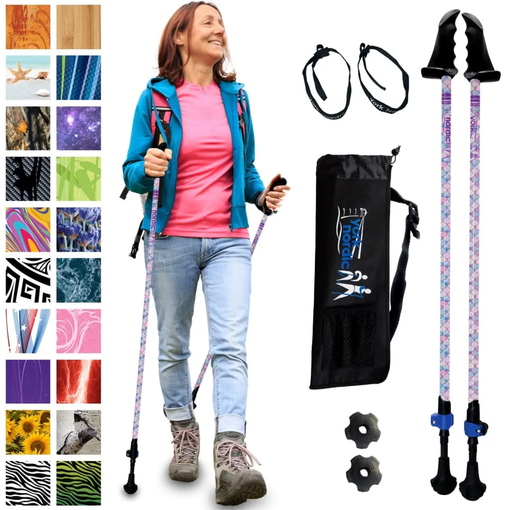 Motivator Walking Poles for Balance and Rehab - Patented Stability Grips - Lightweight, Adjustable, and Collapsible -2 Pieces Adjustable w/flip Locks, Detachable feet and Travel Bag