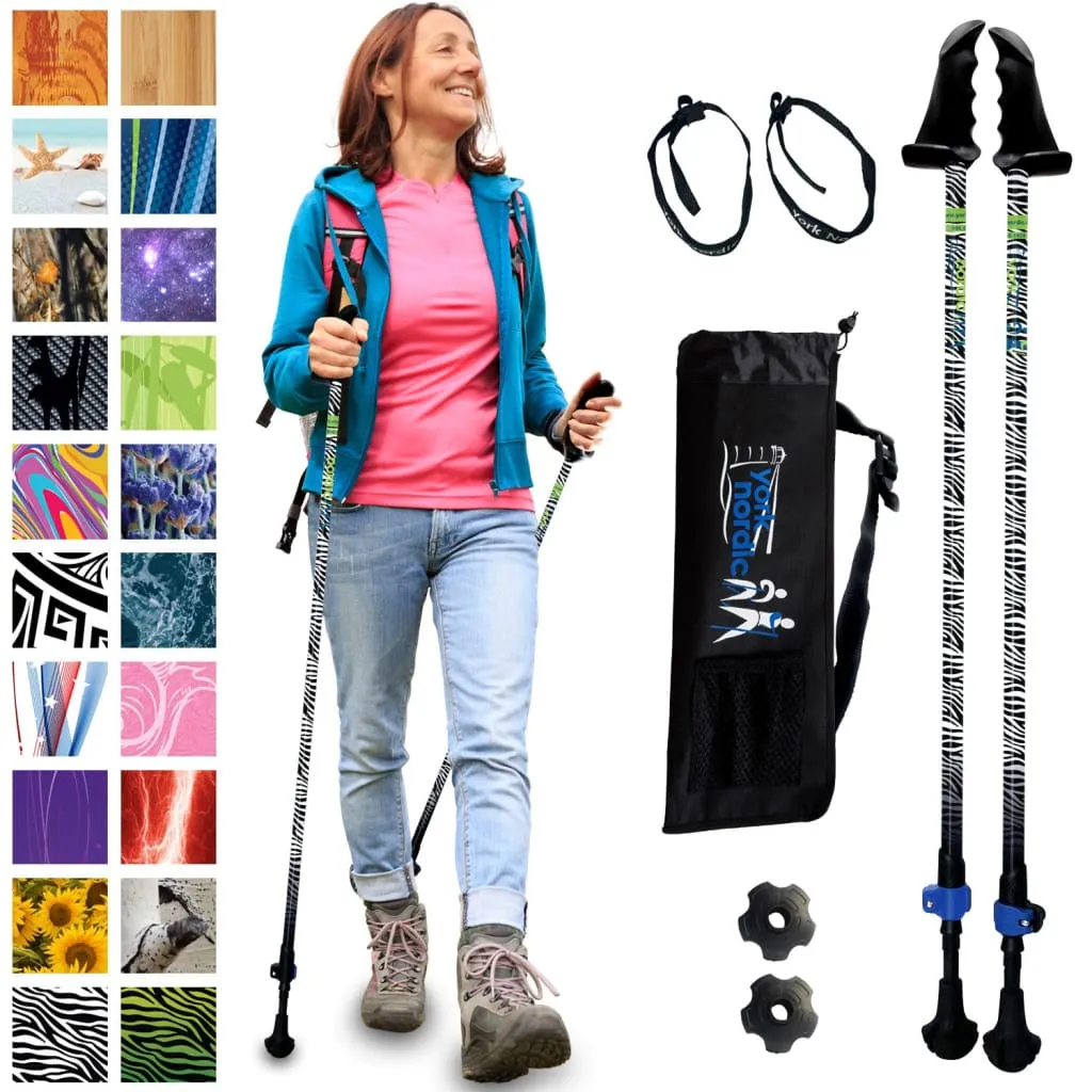 Motivator Walking Poles for Balance and Rehab - Patented Stability Grips - Lightweight, Adjustable, and Collapsible -2 Pieces Adjustable w/flip Locks, Detachable feet and Travel Bag