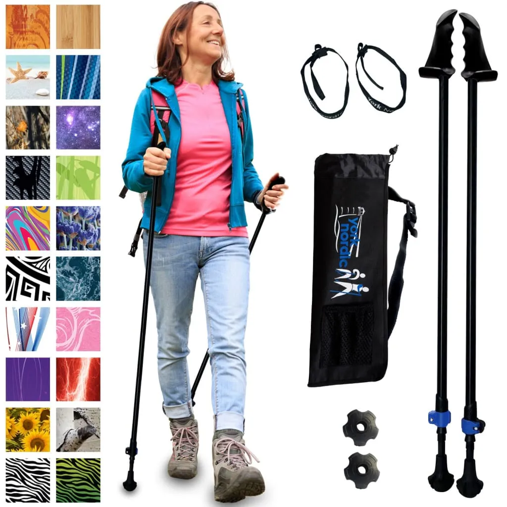 Motivator Walking Poles for Balance and Rehab - Patented Stability Grips - Lightweight, Adjustable, and Collapsible -2 Pieces Adjustable w/flip Locks, Detachable feet and Travel Bag