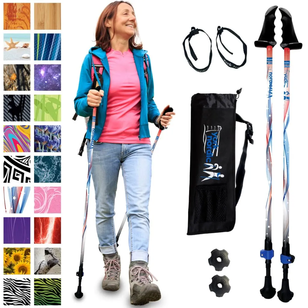Motivator Walking Poles for Balance and Rehab - Patented Stability Grips - Lightweight, Adjustable, and Collapsible -2 Pieces Adjustable w/flip Locks, Detachable feet and Travel Bag