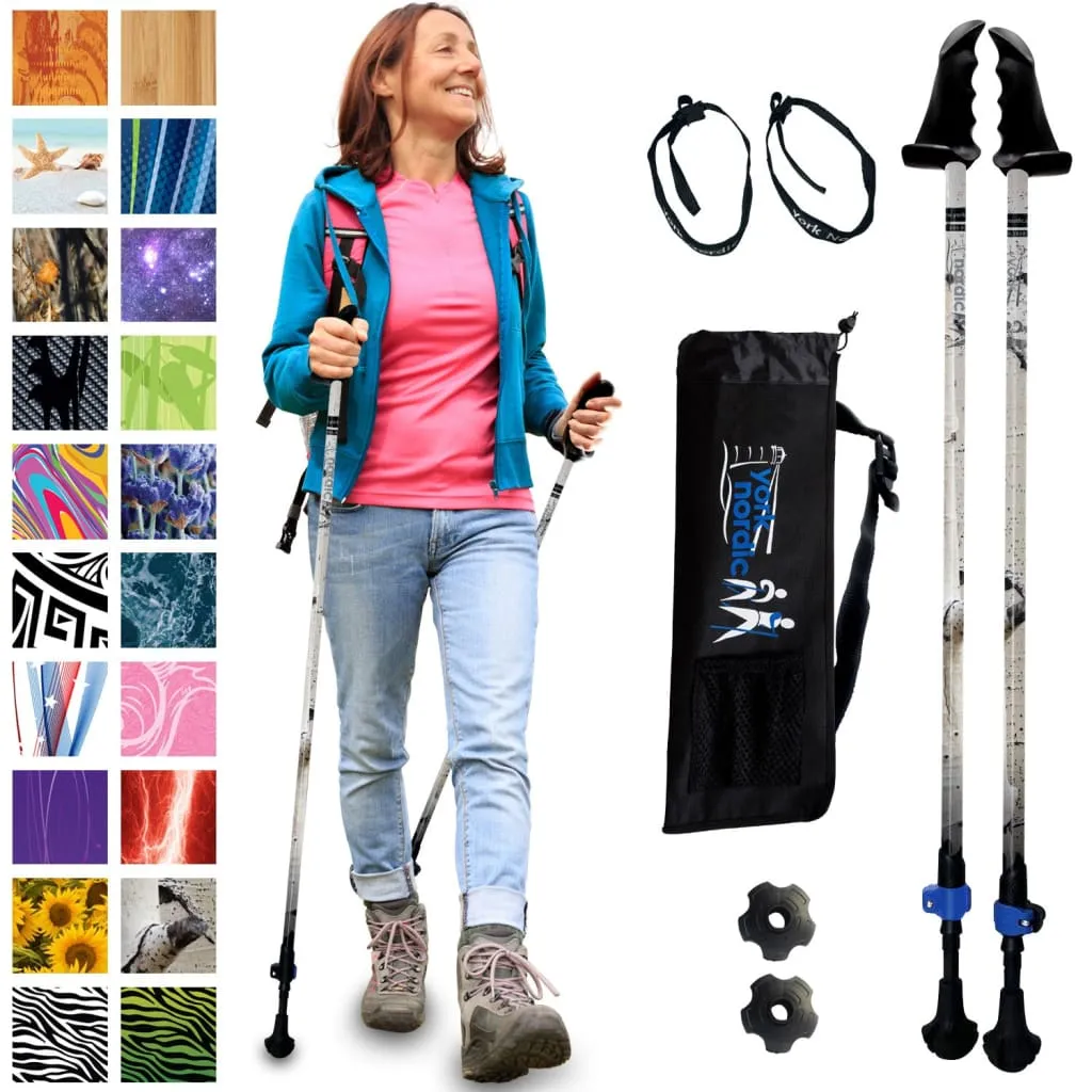 Motivator Walking Poles for Balance and Rehab - Patented Stability Grips - Lightweight, Adjustable, and Collapsible -2 Pieces Adjustable w/flip Locks, Detachable feet and Travel Bag