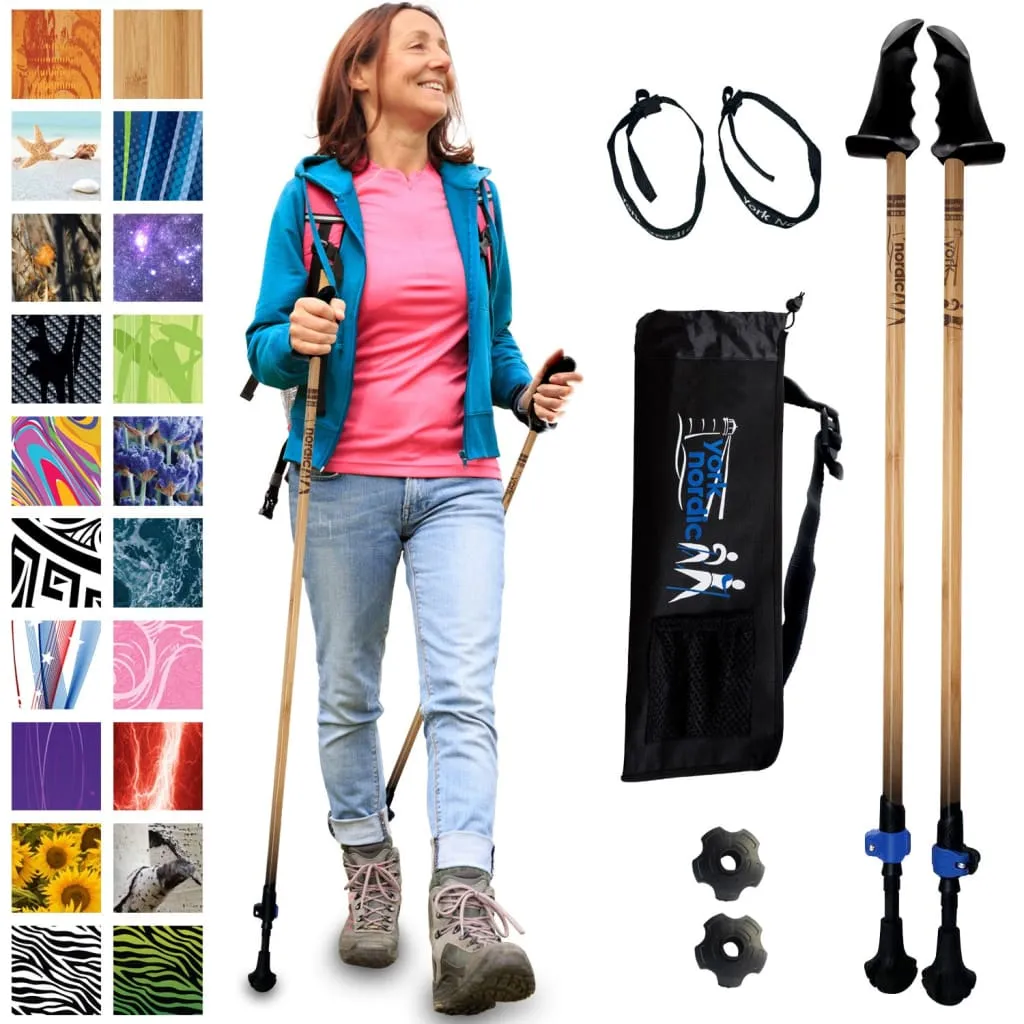 Motivator Walking Poles for Balance and Rehab - Patented Stability Grips - Lightweight, Adjustable, and Collapsible -2 Pieces Adjustable w/flip Locks, Detachable feet and Travel Bag