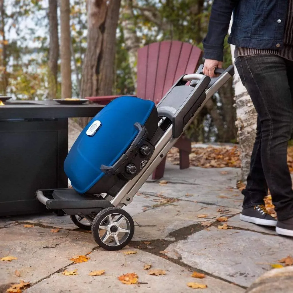 Napoleon TravelQ 285x with Scissor Cart and Griddle Liquid Propane Portable Gas Grill TQ285X-BL-1