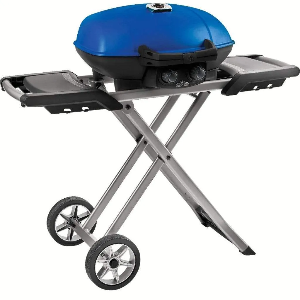 Napoleon TravelQ 285x with Scissor Cart and Griddle Liquid Propane Portable Gas Grill TQ285X-BL-1