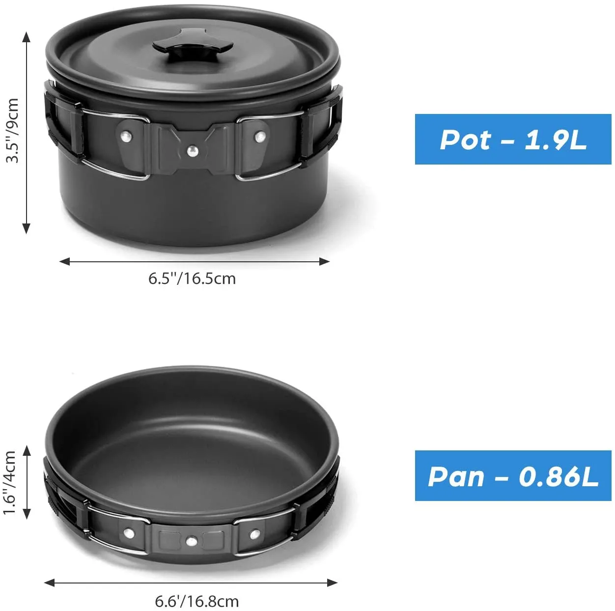 Odoland 16Pcs Camping Cookware Set with Folding Camping Stove, Non-Stick Lightweight Pot Pan Kettle Set with Stainless Steel Cups Plates Forks Knives Spoons for Camping Backpacking Outdoor Picnic